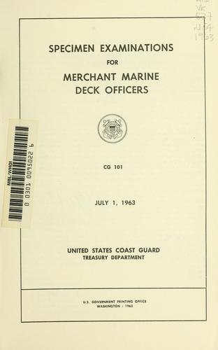 Cover for Specimen examinations for merchant marine deck officers.