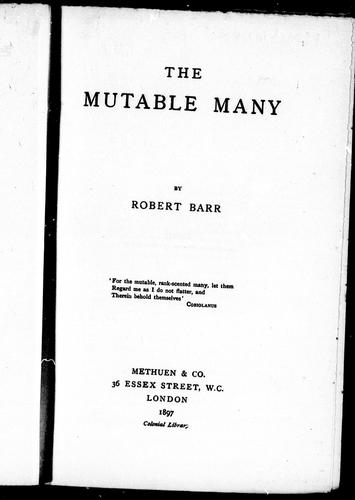 Cover for The mutable many