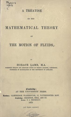 Cover for A treatise on the mathematical theory of the motion of fluids.
