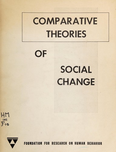 Cover for Comparative theories of social change.