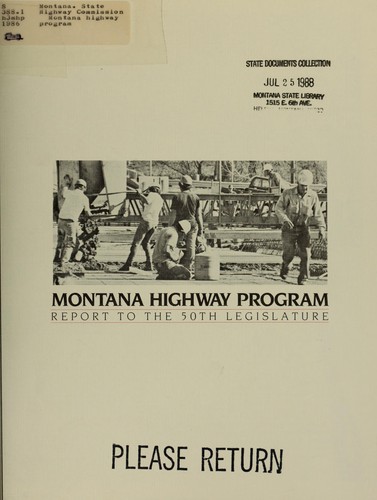 Cover for Montana highway program