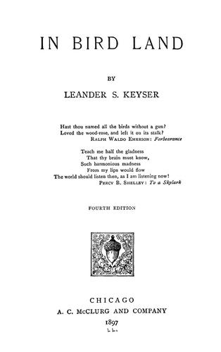 Cover for In bird land