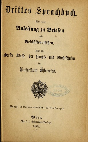 Cover for Drittes Sprachbuch.