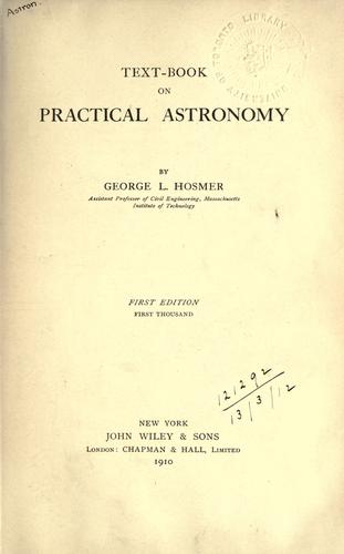Cover for Textbook on practical astronomy.