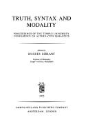 Cover for Truth, syntax and modality