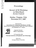 Cover for Proceedings Second ACM Workshop on Role-Based Access Control