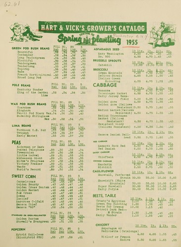 Cover for Hart & Vick's grower's catalog, spring planting 1955