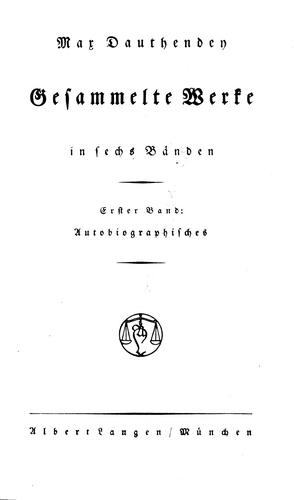 Cover for Gesammelte Werke