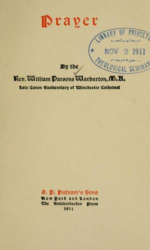 Cover for Prayer