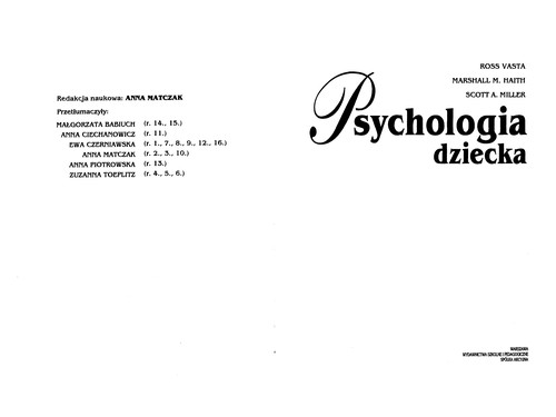 Cover for Psychologia dziecka