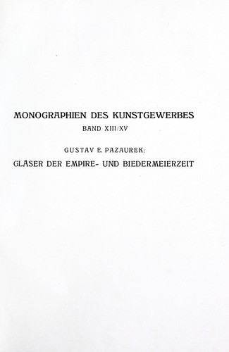 Cover for Gläser der empire- und biedermeierzeit