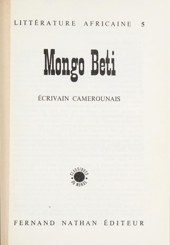 Cover for Mongo Beti
