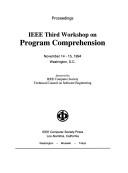 Cover for IEEE Third Workshop on Program Comprehension