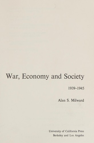 Cover for War, economy and society, 1939-1945