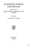 Cover for Agyptologie - Agyptische Schrift Und Sprache (Handbuch Der Orientalistik -Abteilung - Der Nahe Und Der Mittlere Osten)