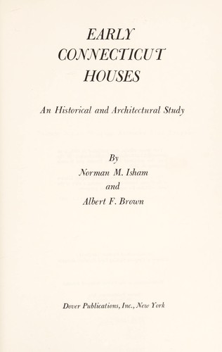 Cover for Early connectict houses