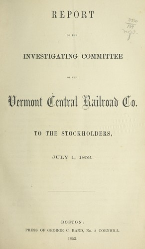 Cover for Report to the stockholders July 1, 1853