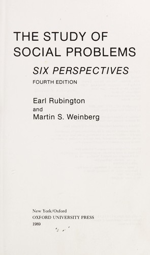 Cover for The Study of social problems