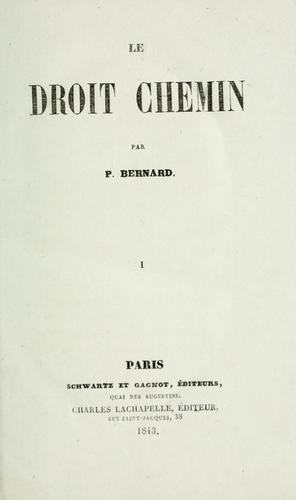 Cover for Le droit chemin