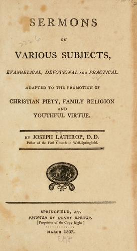 Cover for Sermons on various subjects