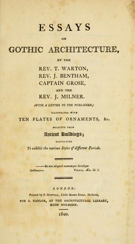 Cover for Essays on Gothic architecture