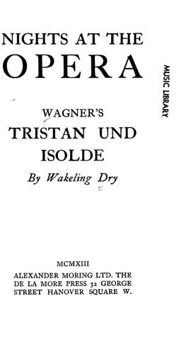Cover for Wagner's Tristan und Isolde