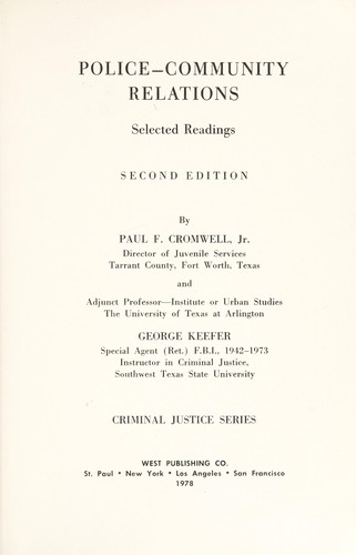 Cover for Police-community relations