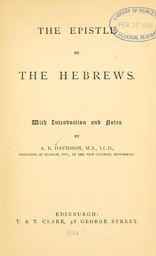 Cover for epistle to the Hebrews.
