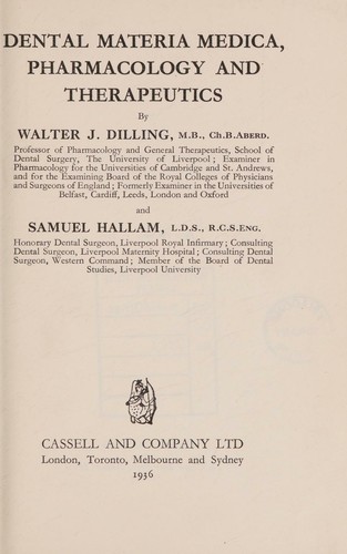 Cover for Dental materia medica, pharmacology and therapeutics