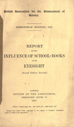 Cover for Report on the influence of school-books upon eyesight.