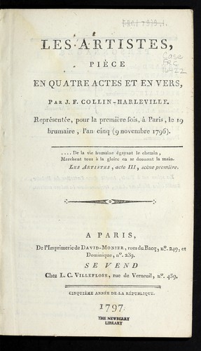 Cover for Les artistes