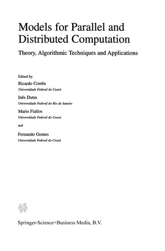 Cover for Models for parallel and distributed computation