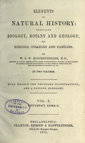 Cover for Elements of natural history