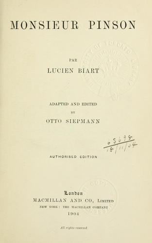 Cover for Monsieur Pinson