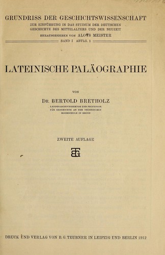 Cover for Lateinische Paläographie