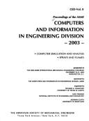 Cover for Proceedings of the ASME Computers and Information in Engineering Division--2003