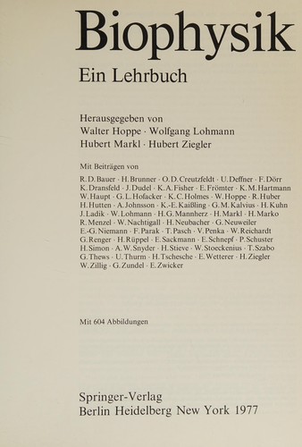Cover for Biophysik