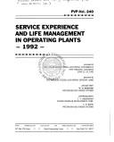 Cover for Service experience and life management in operating plants, 1992