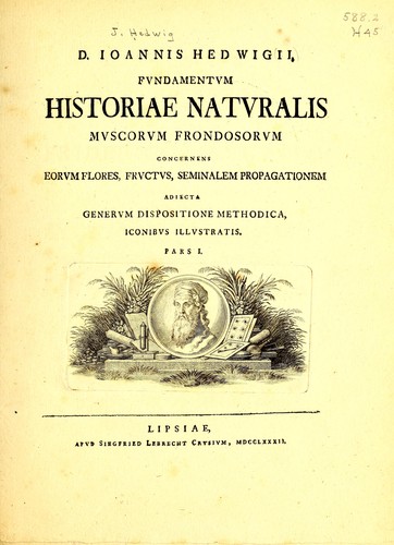 Cover for D. Ioannis Hedwigii fundamentum historiae naturalis muscorum frondosorum