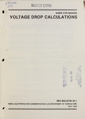 Cover for Guide for making voltage drop calculations