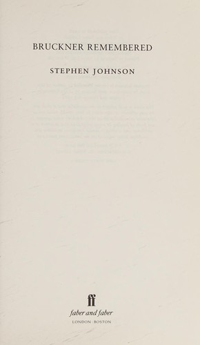 Cover for Bruckner remembered