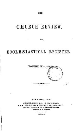 Cover for THE CHURCH REVIEW AND ECCLESIATICAL REGISTER