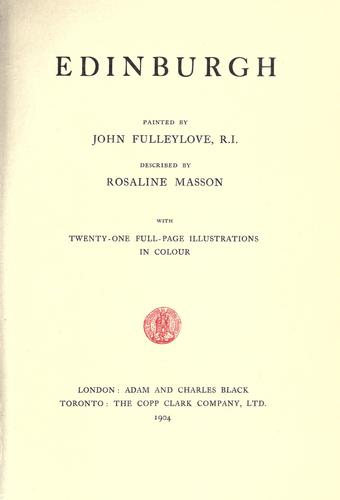 Cover for Edinburgh, painted by John Fulleylove