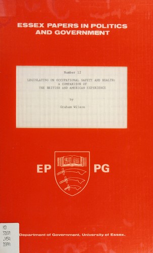 Cover for Legislating on occupational safety and health