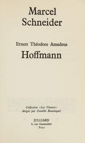 Cover for Ernest Théodore Amadeus Hoffmann