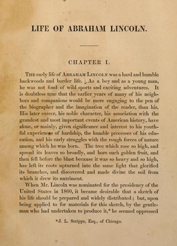 Cover for The life of Abraham Lincoln [excerpts]