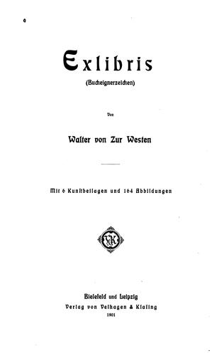 Cover for Exlibris: (Bucheignerzeichen)