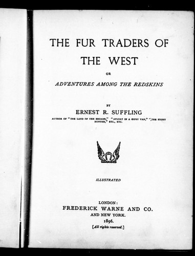 Cover for The fur traders of the west, or, Adventures among the redskins