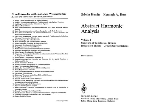 Cover for Abstract harmonic analysis