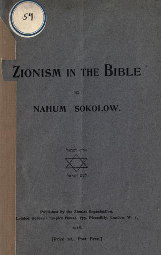 Cover for Zionism in the Bible